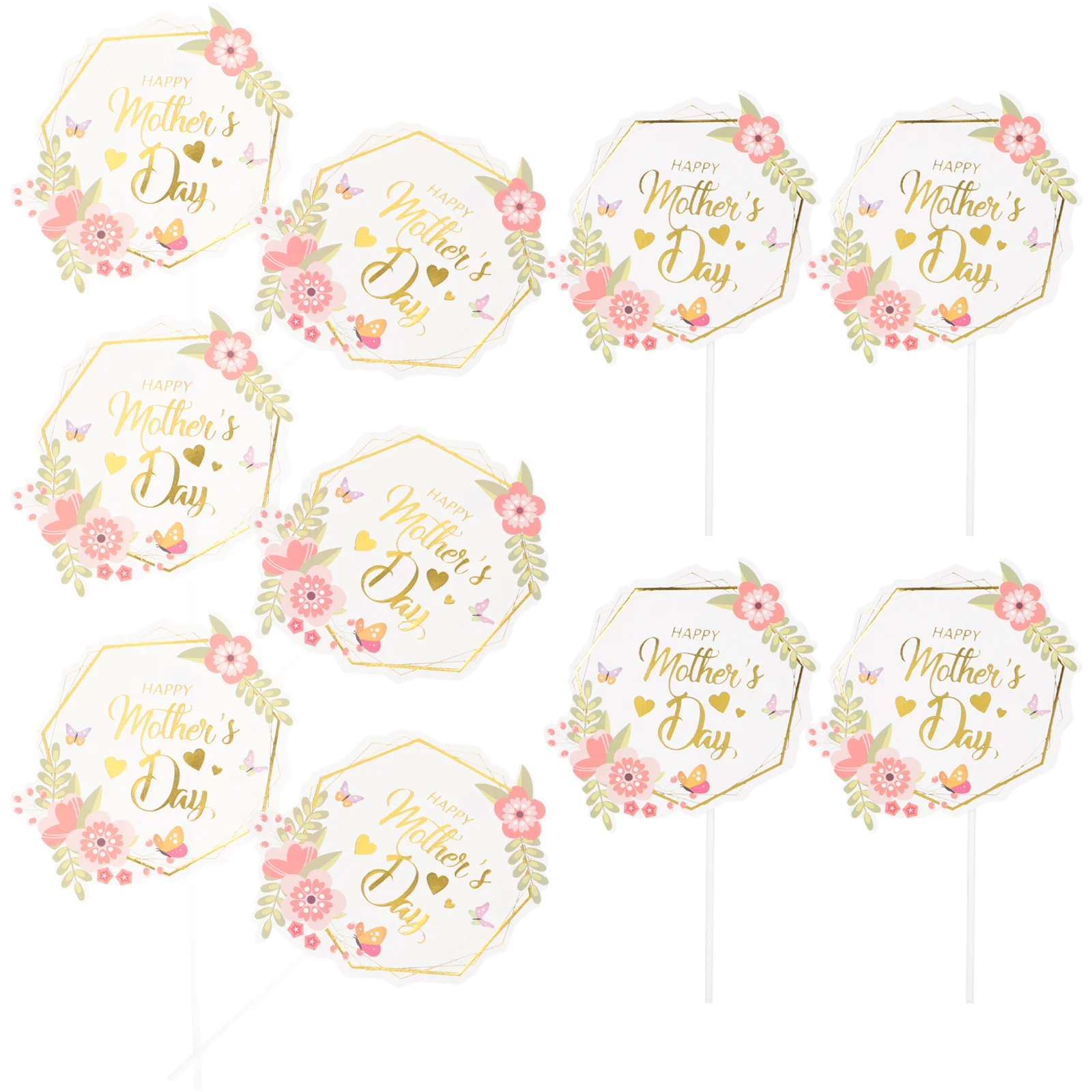 

Cake Decoration Inserts for Mother's Day Party Cupcake Topper Picks Birthday Decor Charm Plastic Paper