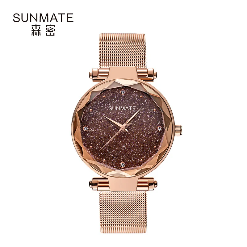 

SUNMATE Women's Diamond Gypsophila Watch Fashion Stainless Steel Elegant Waterproof Quartz Watch Luxury Women's Dress Watch