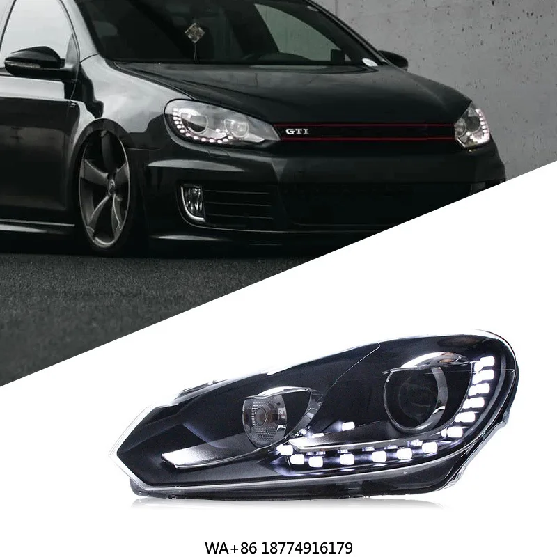 

Suitable for 09-12 6 Headlight Assembly High 6 Modification GTI Xenon Lamp R20 Tear Eye Daytime Running Light LED Headlight