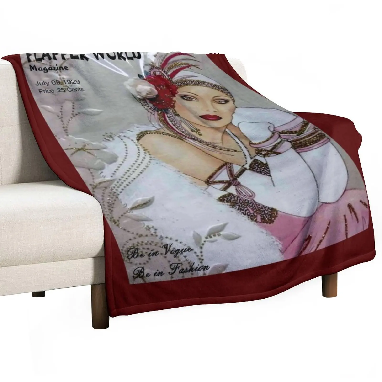 

FLAPPER WORLD : Vintage 1929 Fashion Magazine Advertising Print Throw Blanket Heavy Blanket Sofa Blanket