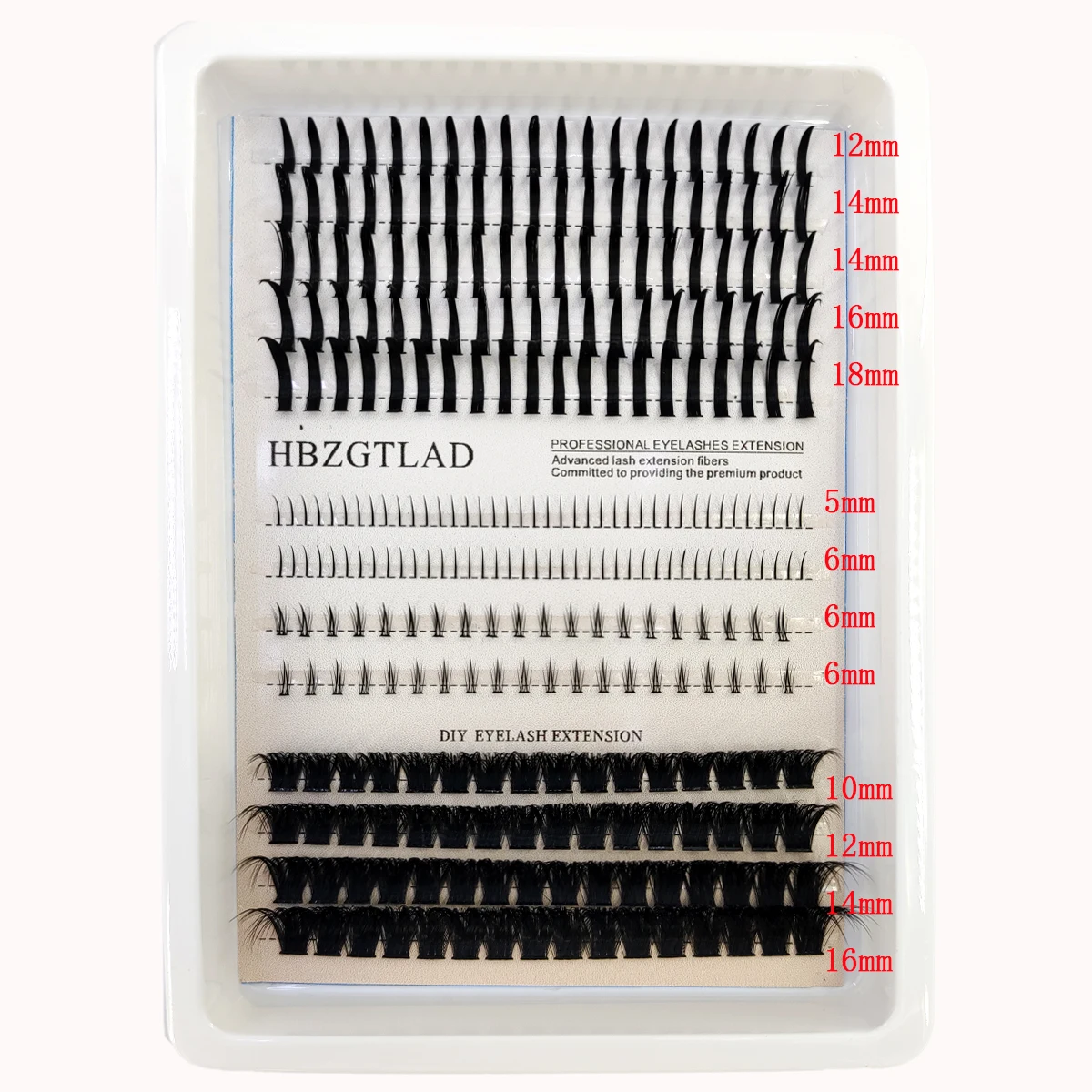 HBZGTLAD wimper 80D/100D wimper cluster met bodem en stekelig volume DIY anime wimper cluster verlengt wimpers