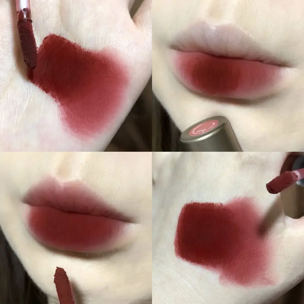 Non-Stick Cups Dark Brown Matte Lip Gloss Nude Brown Lips Portable Brown Lip Mud Lipsticks Tint Mud Lasting