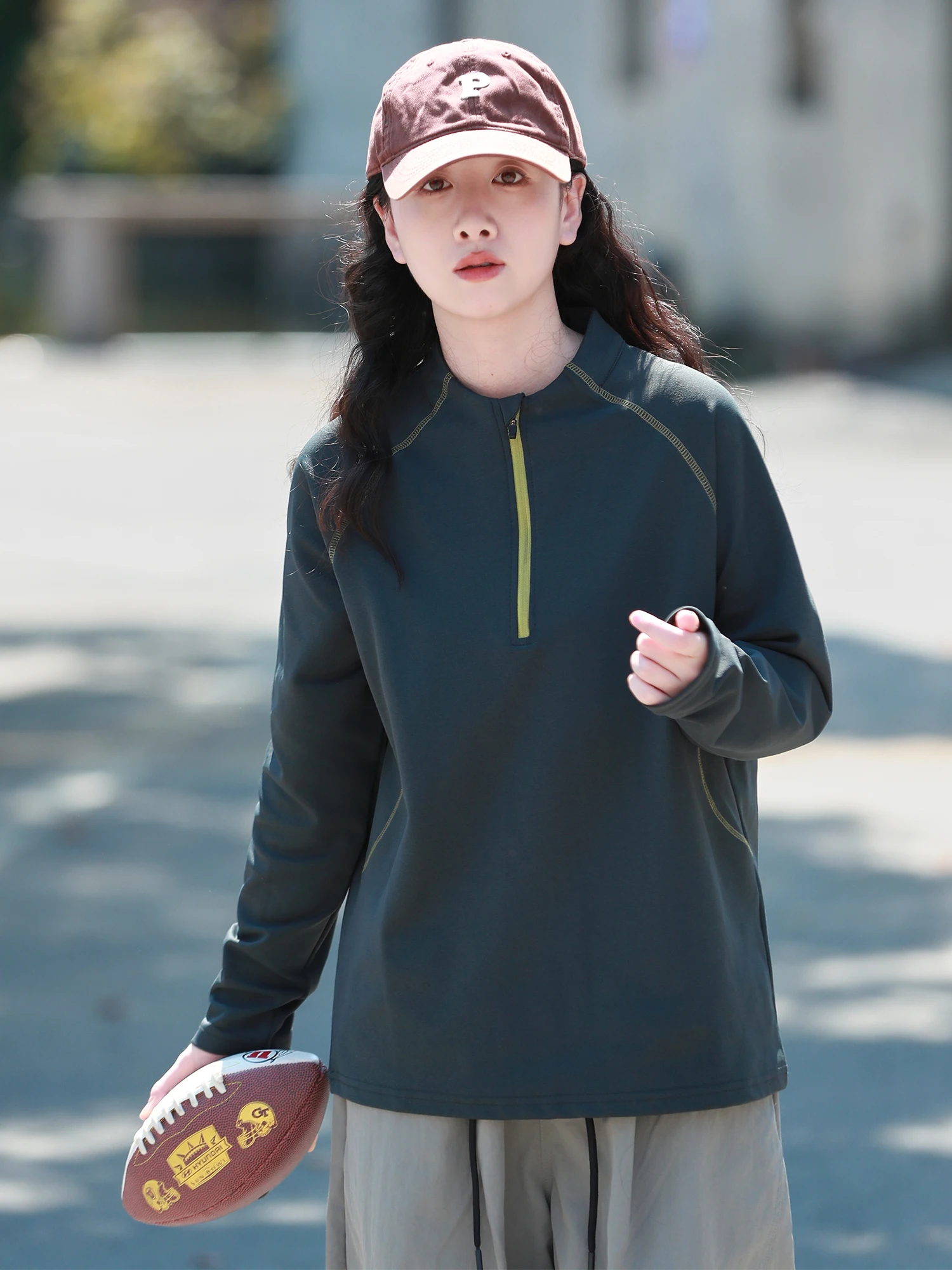 

Loose Casual Long Sve T-irt Women's Spring Autumn f Open Collar Qui Dry Spor Top Thin Versatile Loose Fit for Cou...