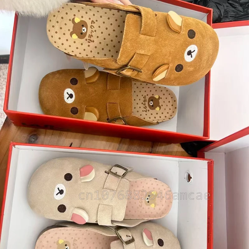 

Лидер продаж, новинка 2025, Rilakkuma, аниме, периферия, женская обувь в стиле ретро с толстой подошвой, половина медведя Baotou, сестра, мультяшная женская обувь, периферия аниме