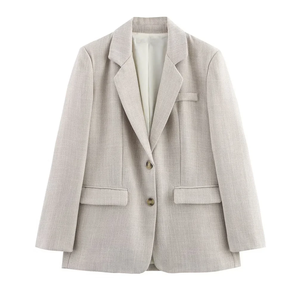 mulher corte reto ombro almofada blazer simples jaqueta single-breasted meados de cintura bolsos com zíper calças commute novo conjunto