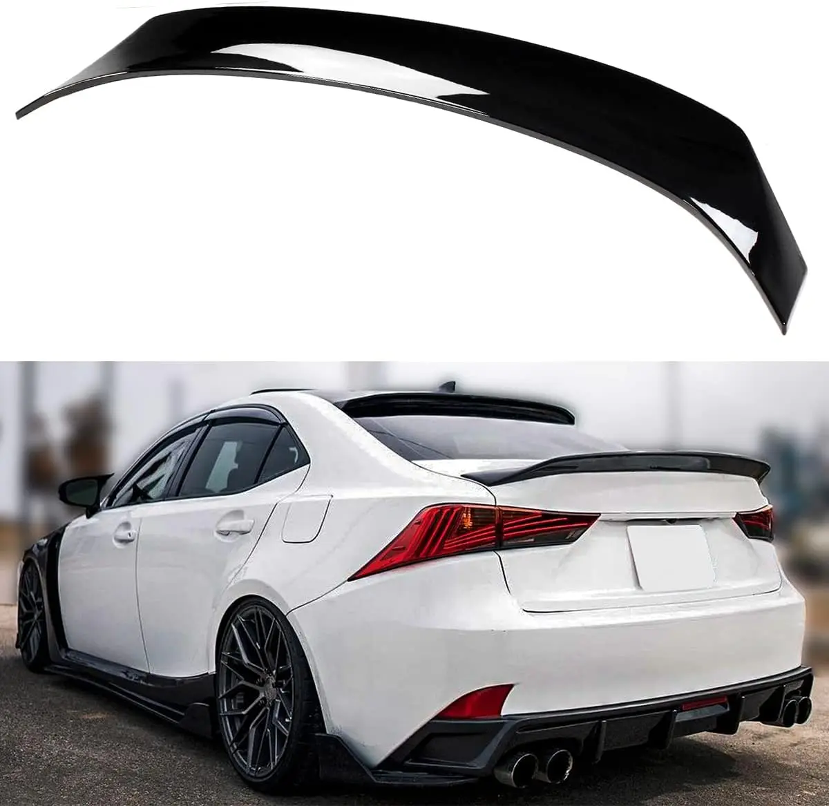 

Magickit Rear Spoiler Wings Compatible with 2014-2020 Lexus IS200 IS250 IS350 IS300 Arenntech Style Rear Tail Wings Glossy Black
