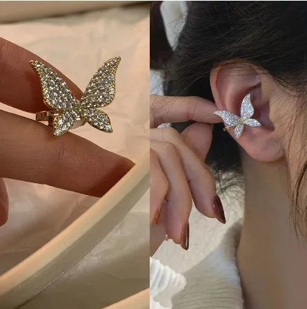 2024 Fashion Women's Earrings Ear Cuff Fine Sweet Butterfly Snowflake Ear Bones Clip for Women Bijoux Jewelry Ear Clip