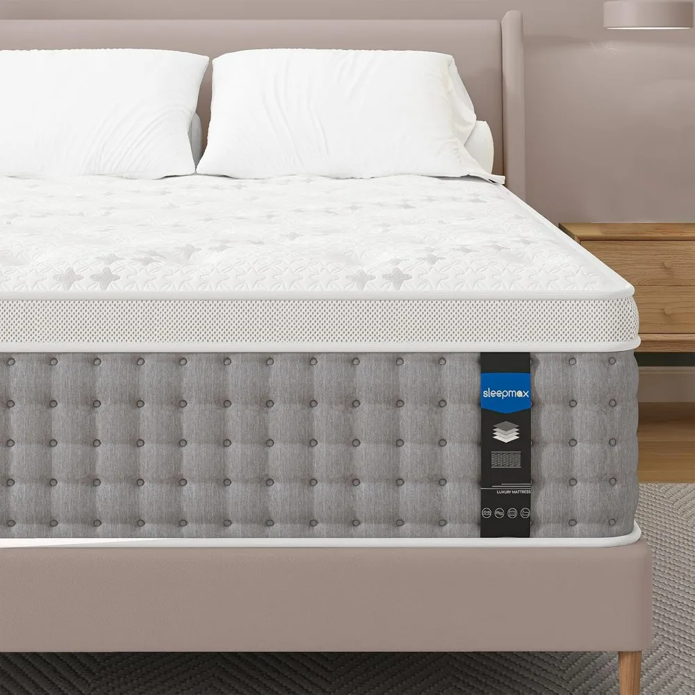 Full Mattress 14 Inch - Luxury Hybrid Mattress for Pain Relief - 6-Layer Design for Extra Lumbar & Hips Support