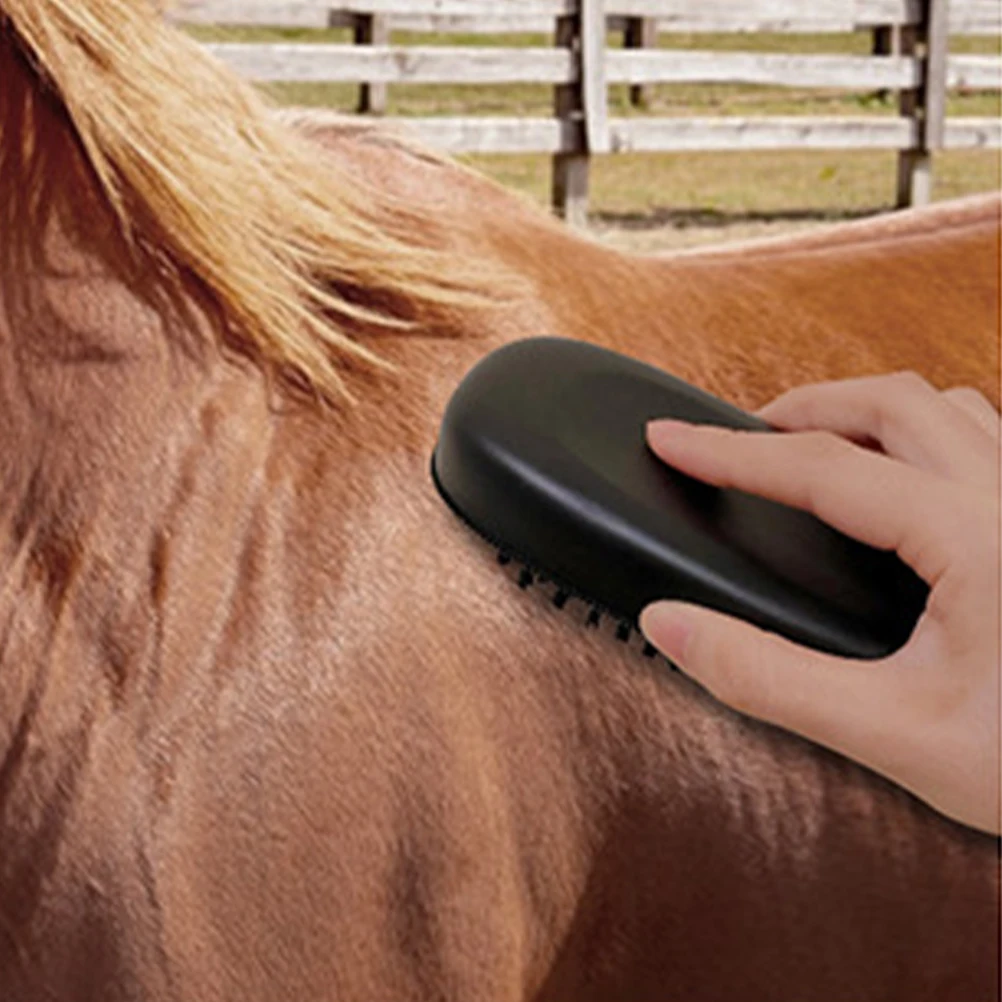 فرشاة شعر الحصان أداة تهذيب مميزة مقبض مريح مانع للانزلاق مدلك تنظيف الحصان فرشاة شعر الماشية #1
