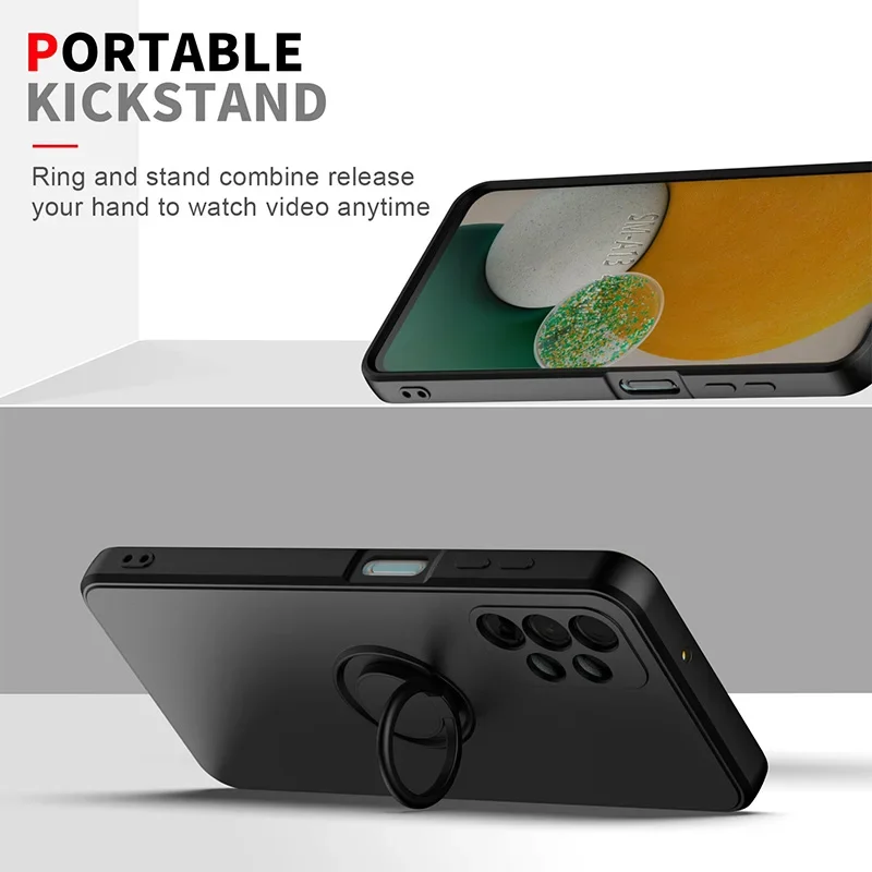 삼성 갤럭시 S25 S24 울트라 S23 S22 S21 플러스 A13 A52 A53 A54 TPU 소프트 뒷면 커버에 대한 링 홀더 전화 케이스 포함