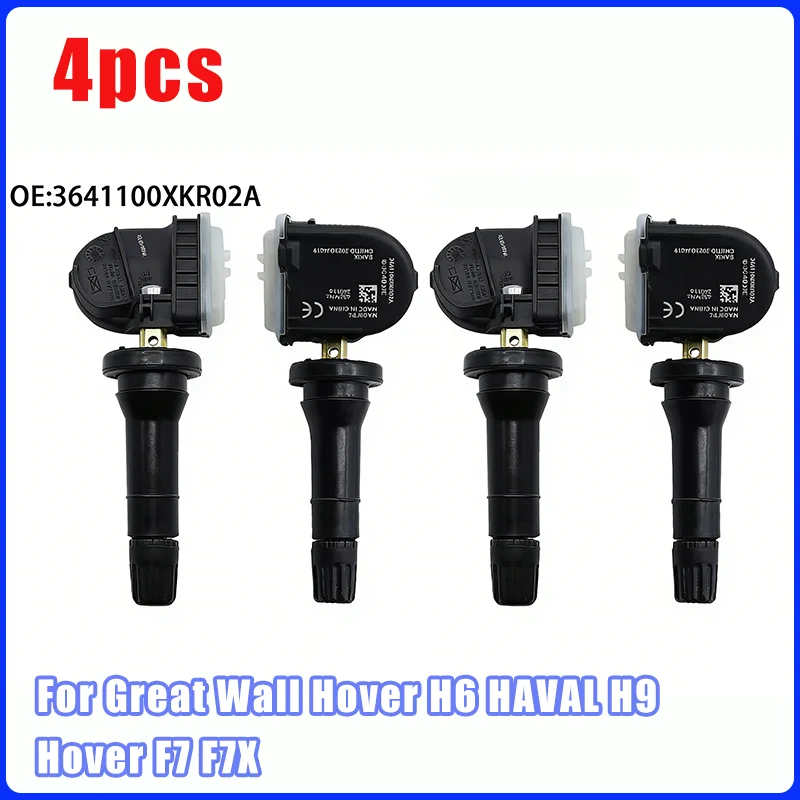 

4 PCS 433MHz Tire Pressure Monitor Sensor 3641100XKR02A For BYD Dolphin Great Wall Hover H6 HAVAL H9 Geely Xingyue