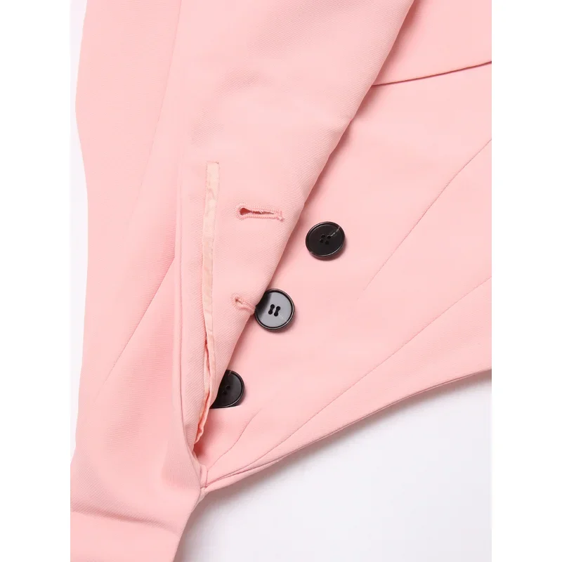 Deconstructief Ontwerp Gevoel Klein Pak Nieuwe Mode Schoudervullingen Holle Rugloze Eendelige Colbert Vrouw