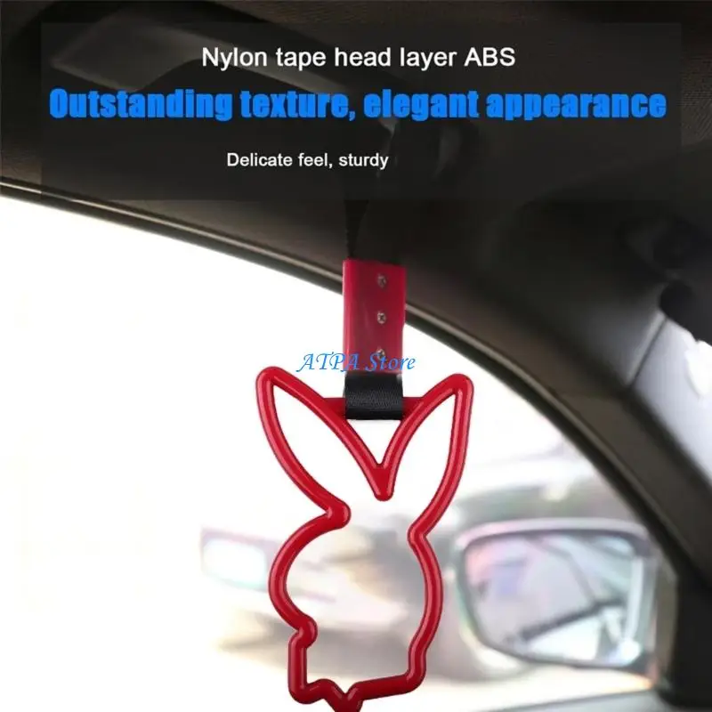 

U13C Decorative Rabbit Themed Car Strap Racing Tow Strap Perfect For Bumper Mounting And Interior Handling