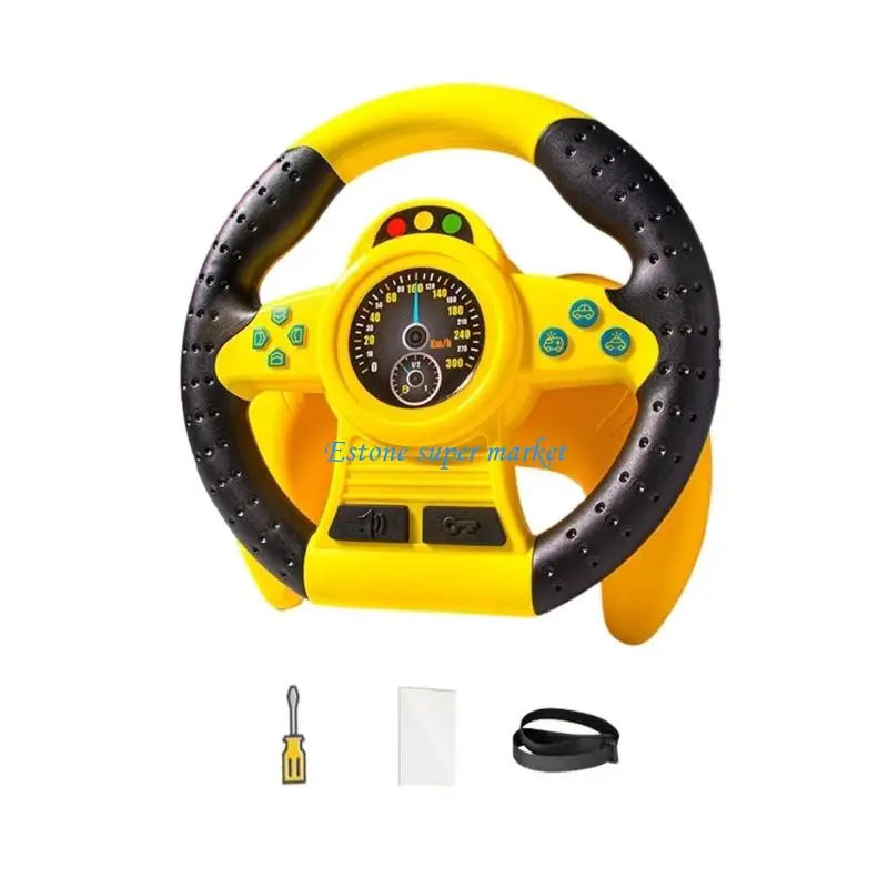 

090B Child's Fun Steering Wheel with Sound Effects for Imaginative Play in Any Car Model