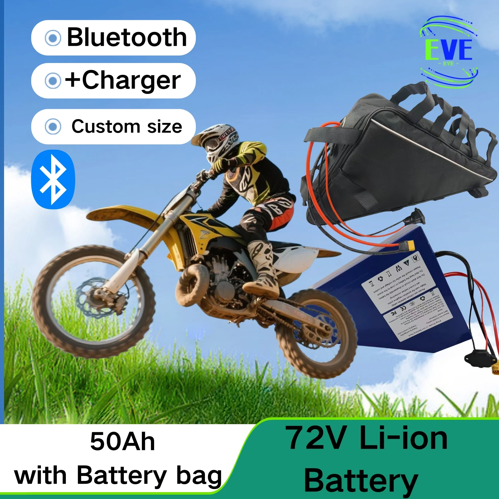 

72v 45Ah not 40ah 50ah lithium ion polygon triangle battery pack 72v lithium,Suitable for electric vehicles ranging from 3000w