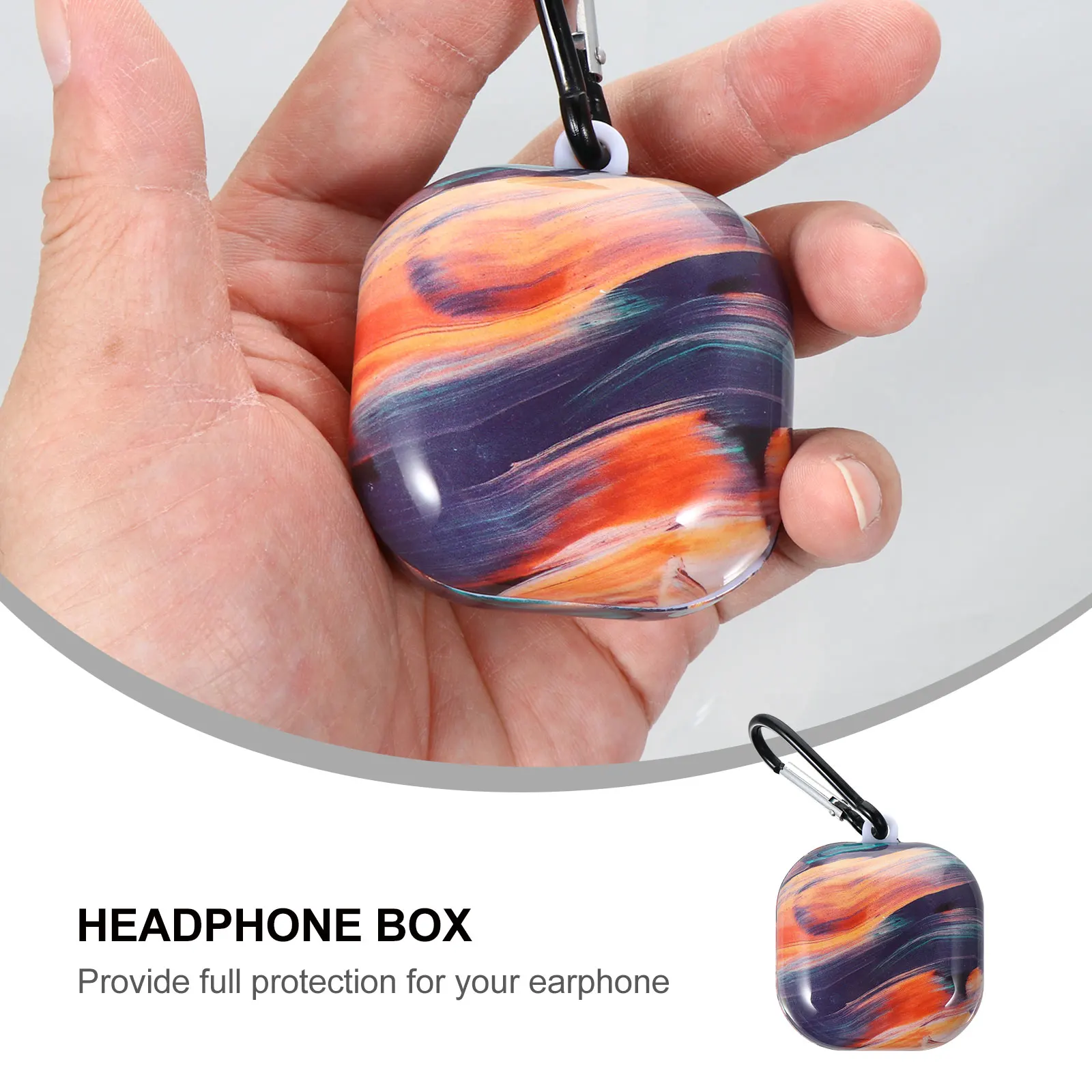 

Earphone Protective Case Slim Waterproof Anti Fouling Coating Compatible Live Hanging Hole Design Wireless Earphone