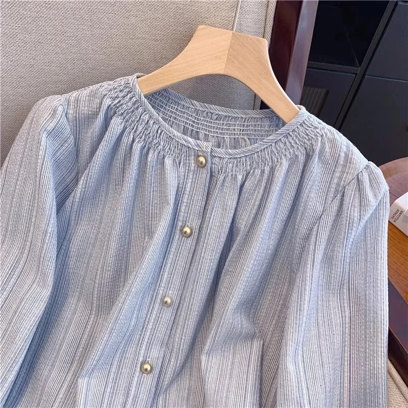 Camisas de manga larga para mujer, Tops con botones y volantes de satén, corte ajustado, estilo Y2K, ropa de calle femenina Retro de primavera, ropa diaria