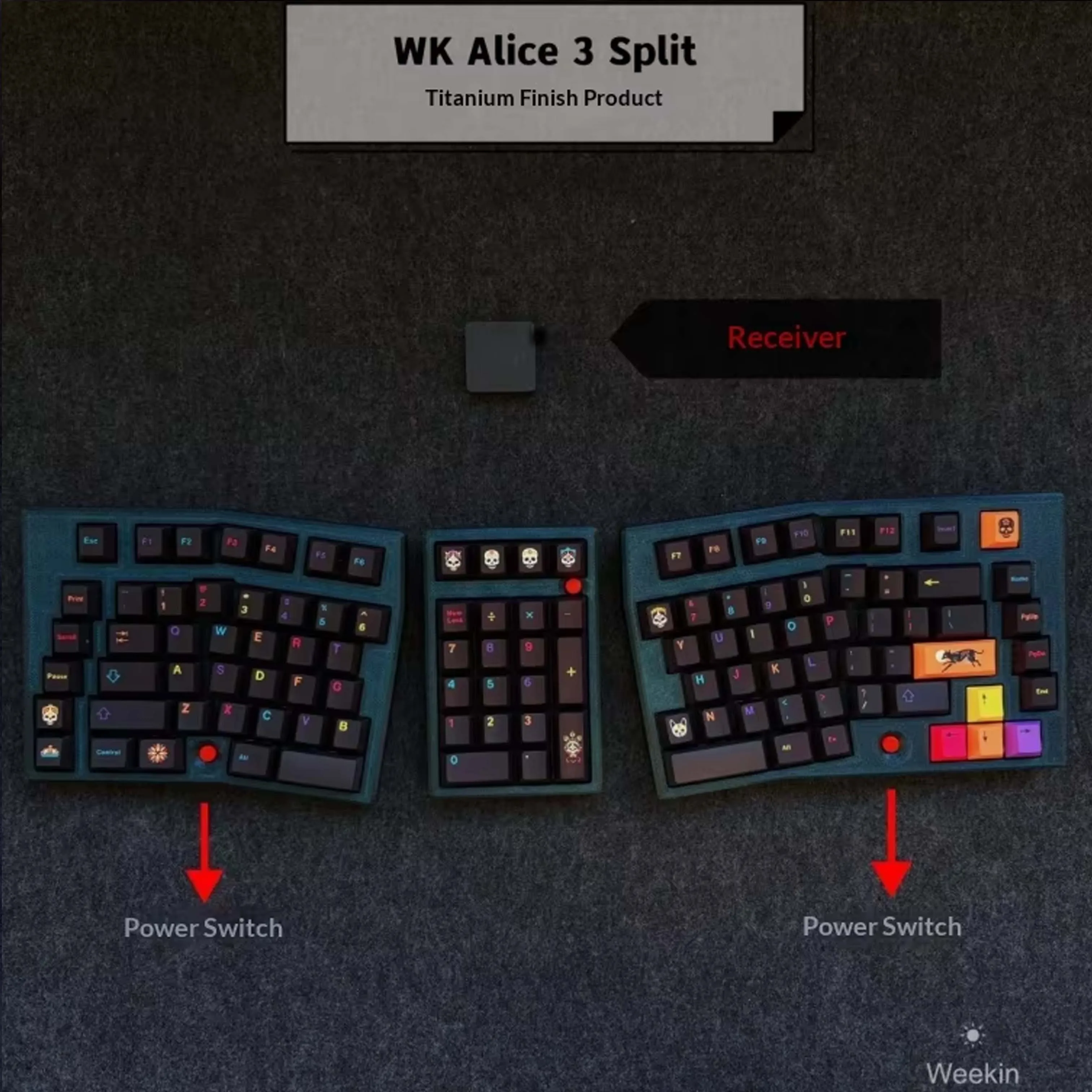 Weekin WK Alice 3 Split Wireless Keyboard 2.4G Single Mode Mechanical Keyboard Support VIAL Split Keyboard Kit PC Gamer Gifts