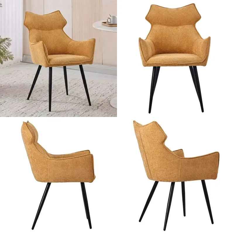 for  Mid Century Custom Armchairs by Modern Nordic Designers Fabric Restaurant Dining Chairs with Armrests