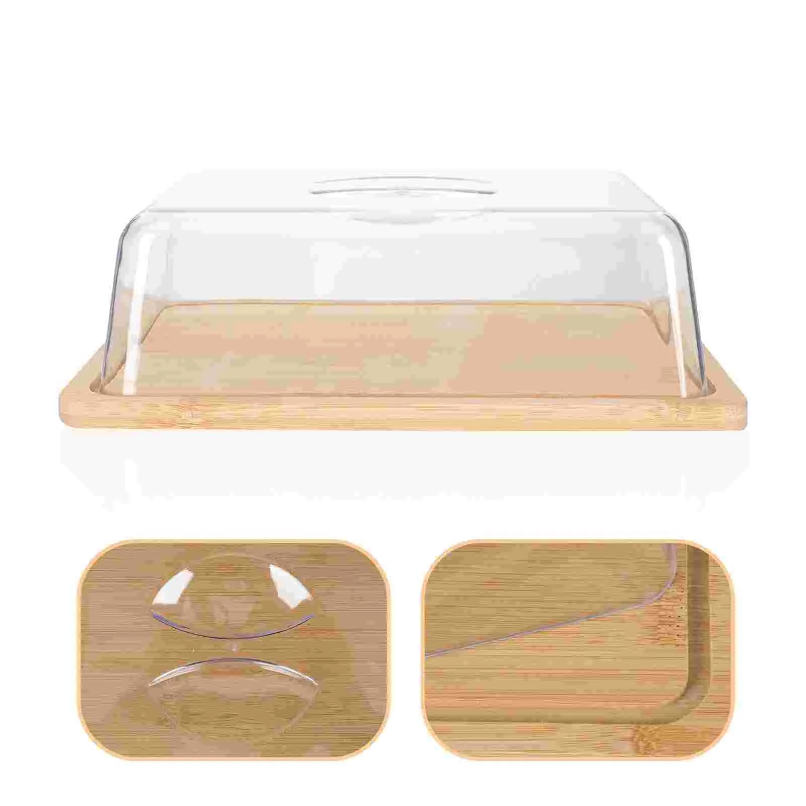 

Butter Dish Rectangular Dessert Plate Food Containers with Lids Storage
