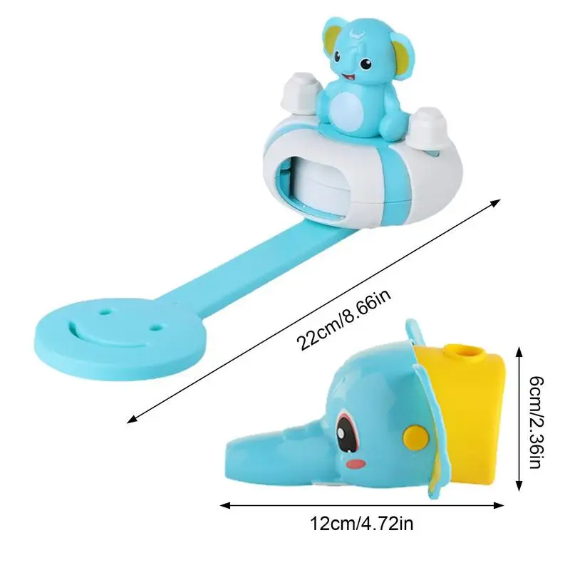 Cute Elephant Smooth Water Tap Handle and Nozzle Extender Waterproof Bathroom Sink Faucet Extender for Kids Boys and Girls