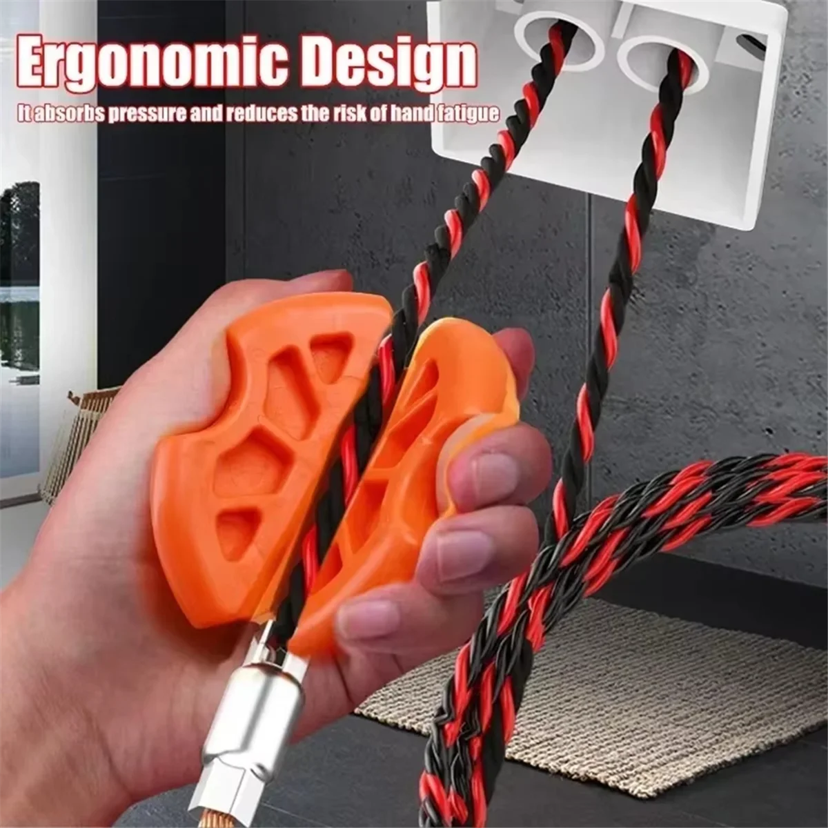 A83Z 10pcs Wire Pulling Tool Portable Perforated Tube Cable Puller for Electricians Handheld Wire Gripping