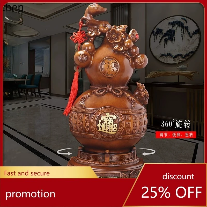 

CZ Fortune and Wealth Gourd Ornament with Golden Toad for Living Room Wine Cabinet, Entryway, Store Opening, Housewarming Gift