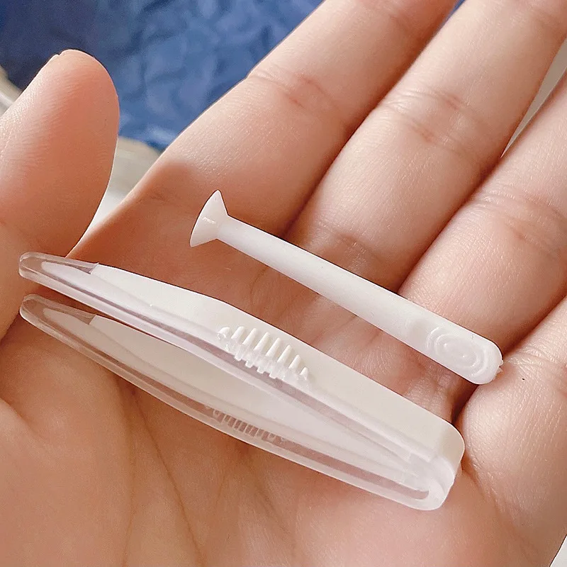 Candy Color Contact Lens Case Kit Portable Eye Care Tool Set for Men and Women with Tweezers and Suction Stick