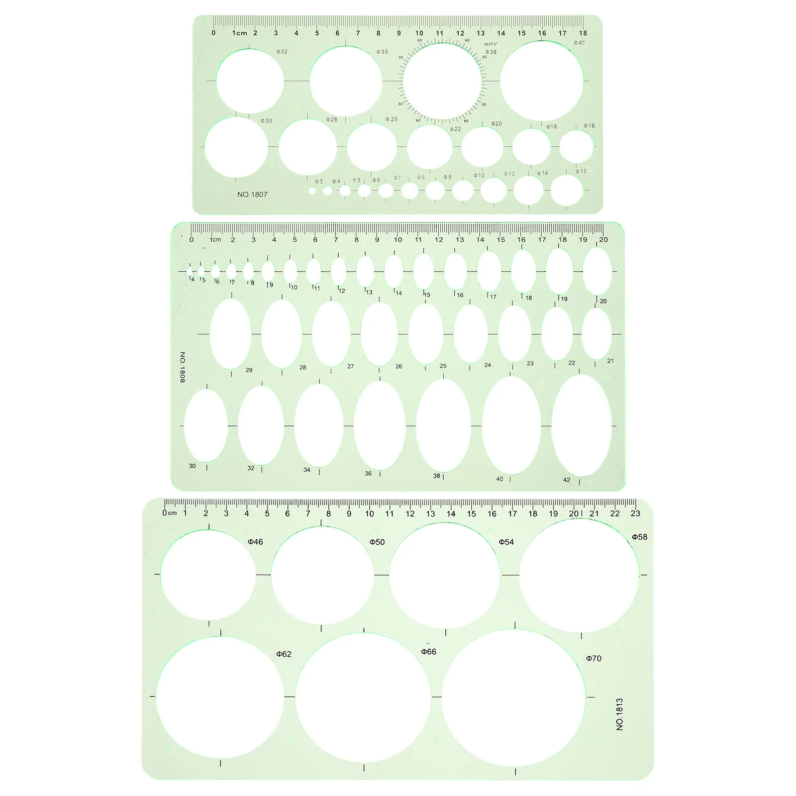 3Pcs Drawing Template Ruler Geometric Shapes Stencils for Students Artistic Design Drafting Tools Geometric Shapes Stencils