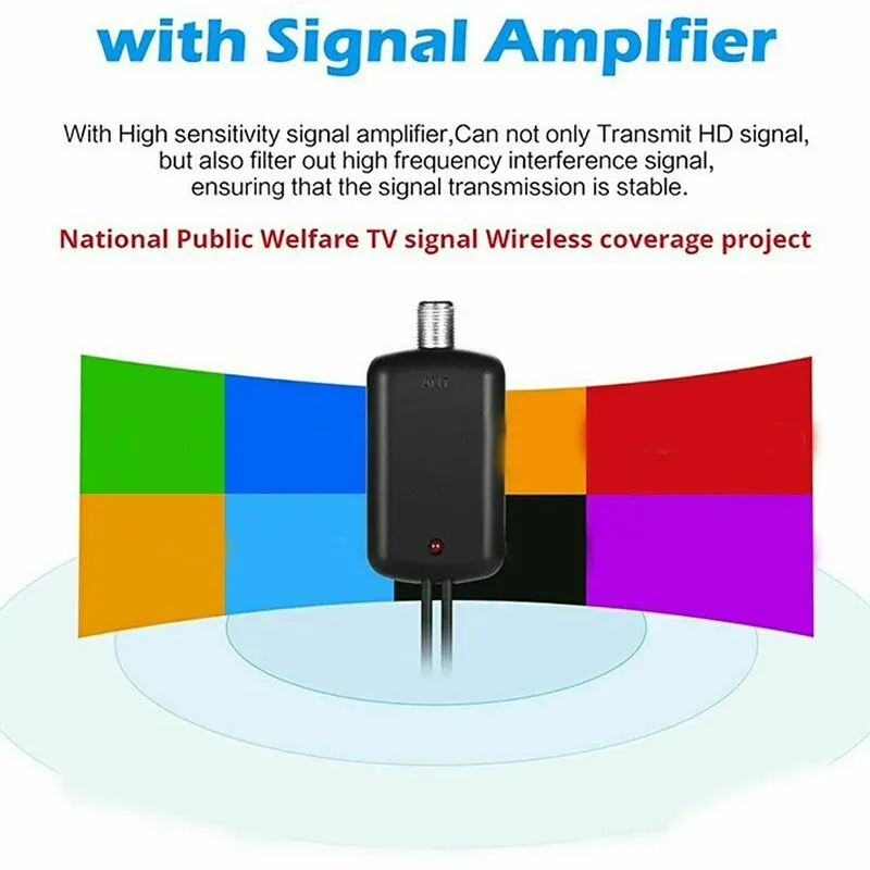 Antenna TV Digital Antena HDTV 4k 8k Interior Indoor Signal High Range Amplified Booster Satellite Receiver Mini 50 Miles Aerial