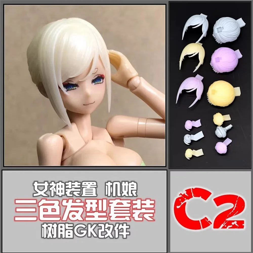 

Snail SH STUDIO 1/12 Mecha Girl Goddess Device Three Color Hair Style C2 Group Resin GK Modified Parts Model In Stock