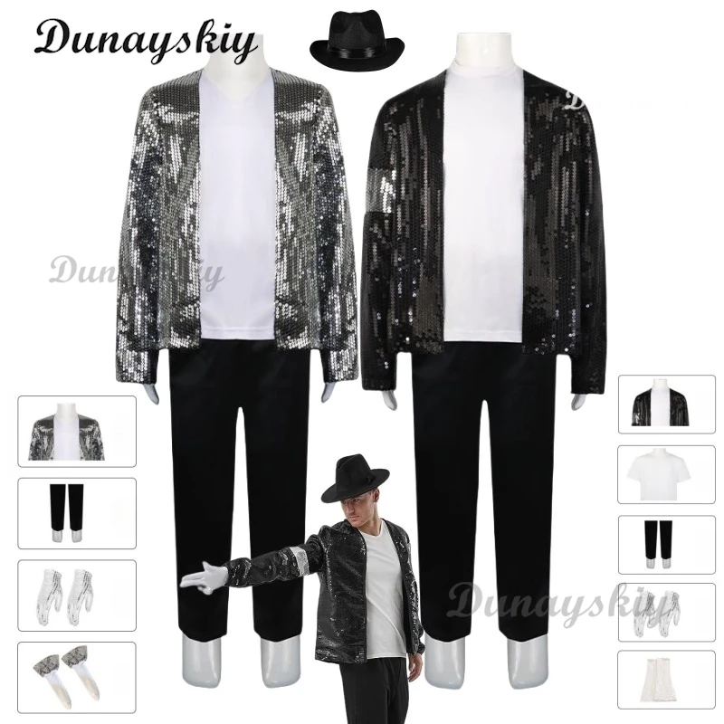 

Танцевальная звезда, костюм Майкла Джексона, шляпа для косплея, Хэллоуин, карнавал, вечеринка, суперзвезда, певица, 80-е, 90-е, сценические наряды в стиле хип-хоп