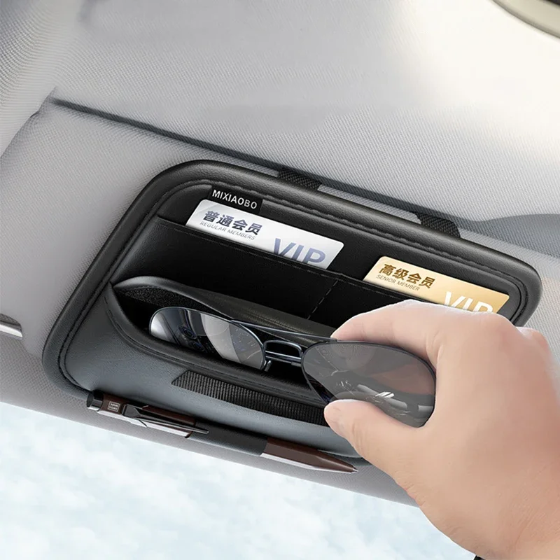 

For Seat Leon Car Sunshade Multifunctional Storage Bag Car Glasses Clip Card Bag Ticket Receipt Storage Bag