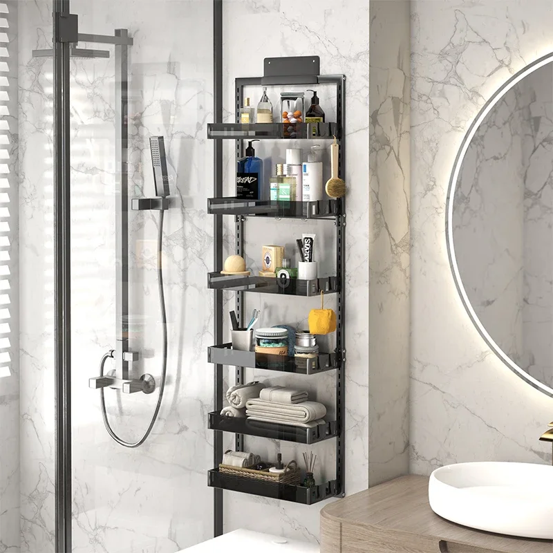 

Light Luxury Bathroom Shelves, Wall-Mounted Cosmetics Storage Rack, Multi-Layer Non-Perforated Hangers, Household Organizer