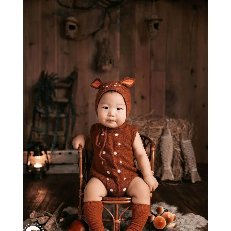 

Newborn Infant Professional Pose Photography Props 1pc Handmade Bamboo Baby Bench Bed Rattan Basket Container Studio Shooting