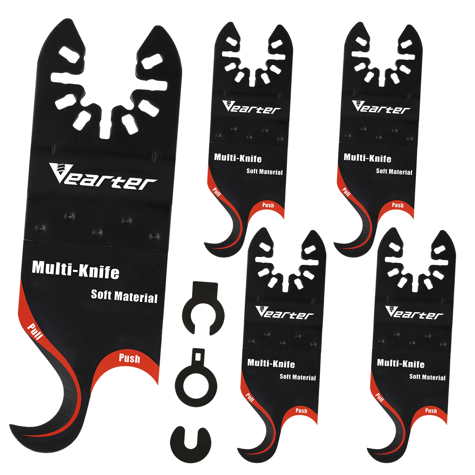 

Vearter Oscillating Multi tool Hook Knife Blade 5PCS Multitool Saw Blades for Cutting Soft Materials Roofing Shingles PVC Carpet