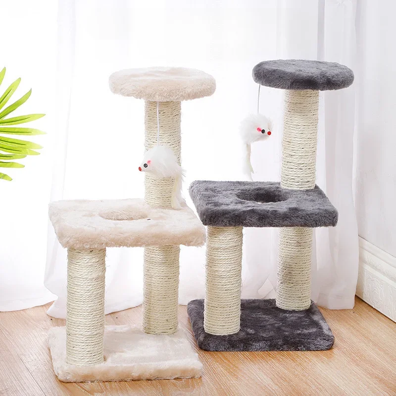 Three Layer Three Pillar Cat Climbing Frame Sisal Cat Scratching Board Cat Toy Decompression Cat Scratching Pillar Fun Toy