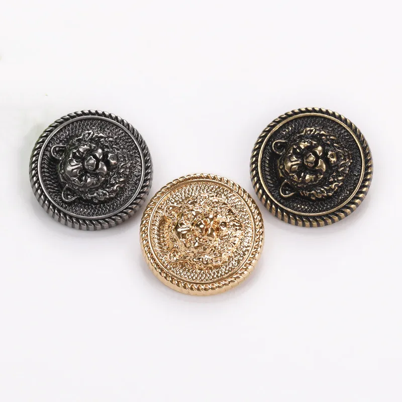 10pcs/lot Tiger Head Metal Button Gold for Clothing Sweater Coat Decoration Shirt Round Buttons Accessories view 4