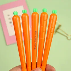 5pcs/Pack 0.5mm Kawaii Soft Rubber Cartoon Cute Carrot Carota Gel Ink Pens Cute School Office Writing Supplies Gift Stationery