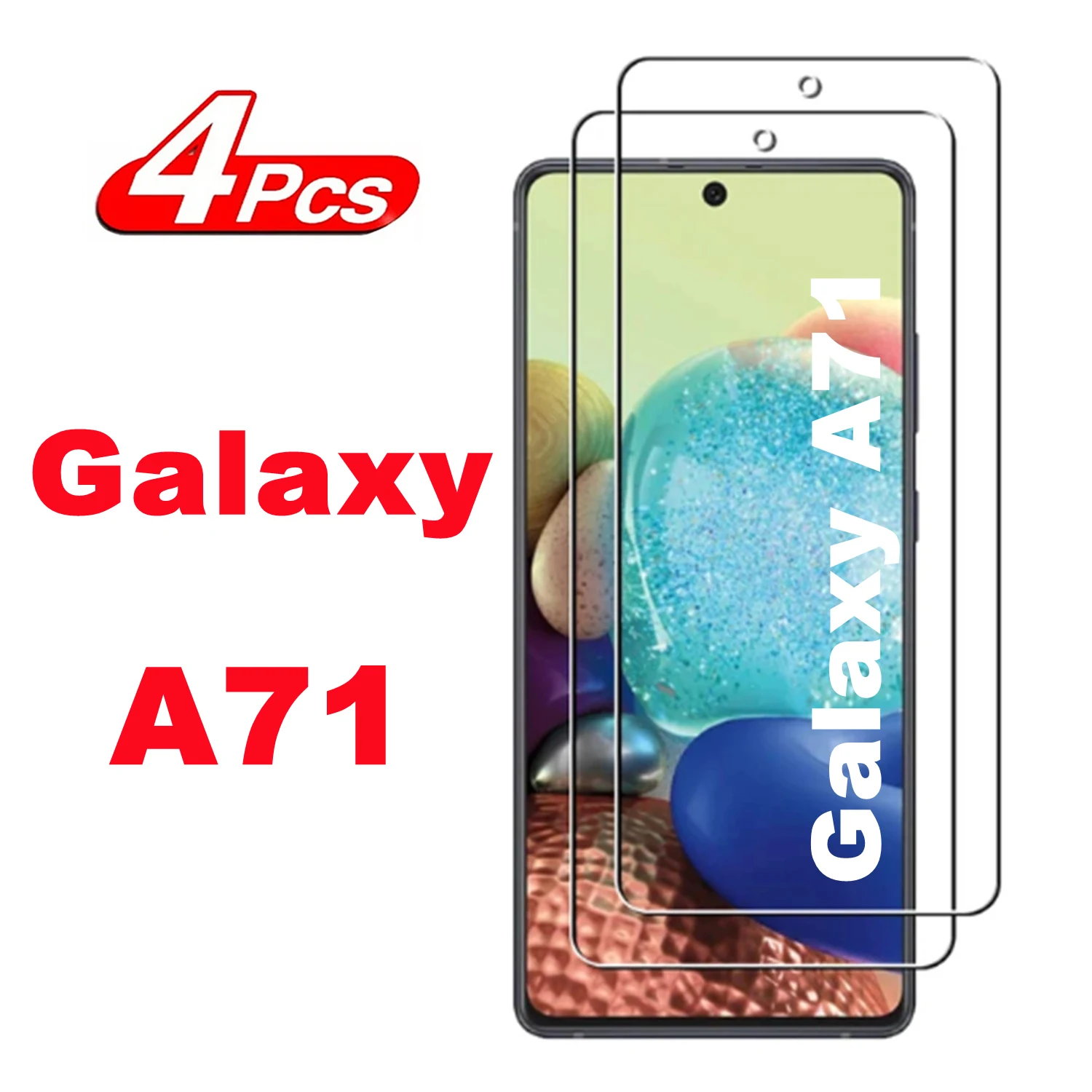 

2/4Pcs 9H Tempered Glass For Samsung Galaxy A71 4G/5G, HD Screen Protector
