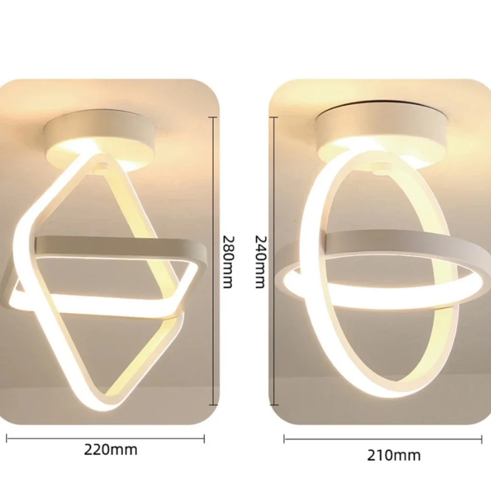 مصباح سقف LED مربع ومستدير ، مصباح سقف حديث ، تصميم شائع ، ممر منزلي ، غرفة معيشة وغرفة نوم