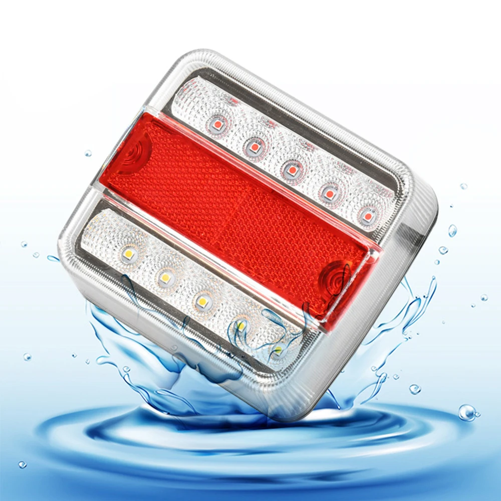 2PCS Rear LED Submersible Trailer Tail Lights Kits Boat Marker Truck Waterproof Universal 12V-24V LED Campers Trailer Taillights