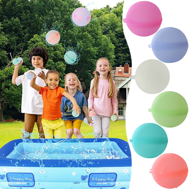 6pcs Reusable Water Bomb Balloons Outdoor Activities Toys Pool Beach Bath Water Fight Fun Balls Party Games Kids Birthday Gifts