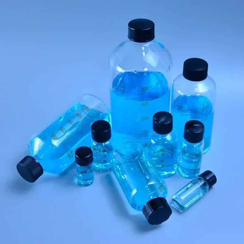 Lab Glass Serum Bottle with Scale - 5-250ml Reagent/Sample Storage Bottle, Durable Laboratory Glassware