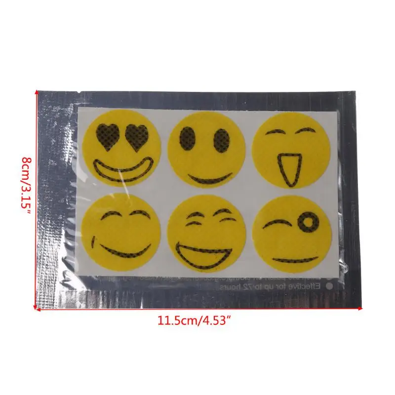 Smiley Face Anti Mosquito Mozzie Insect Bug Bugs Repellent Stickers Patch image 2