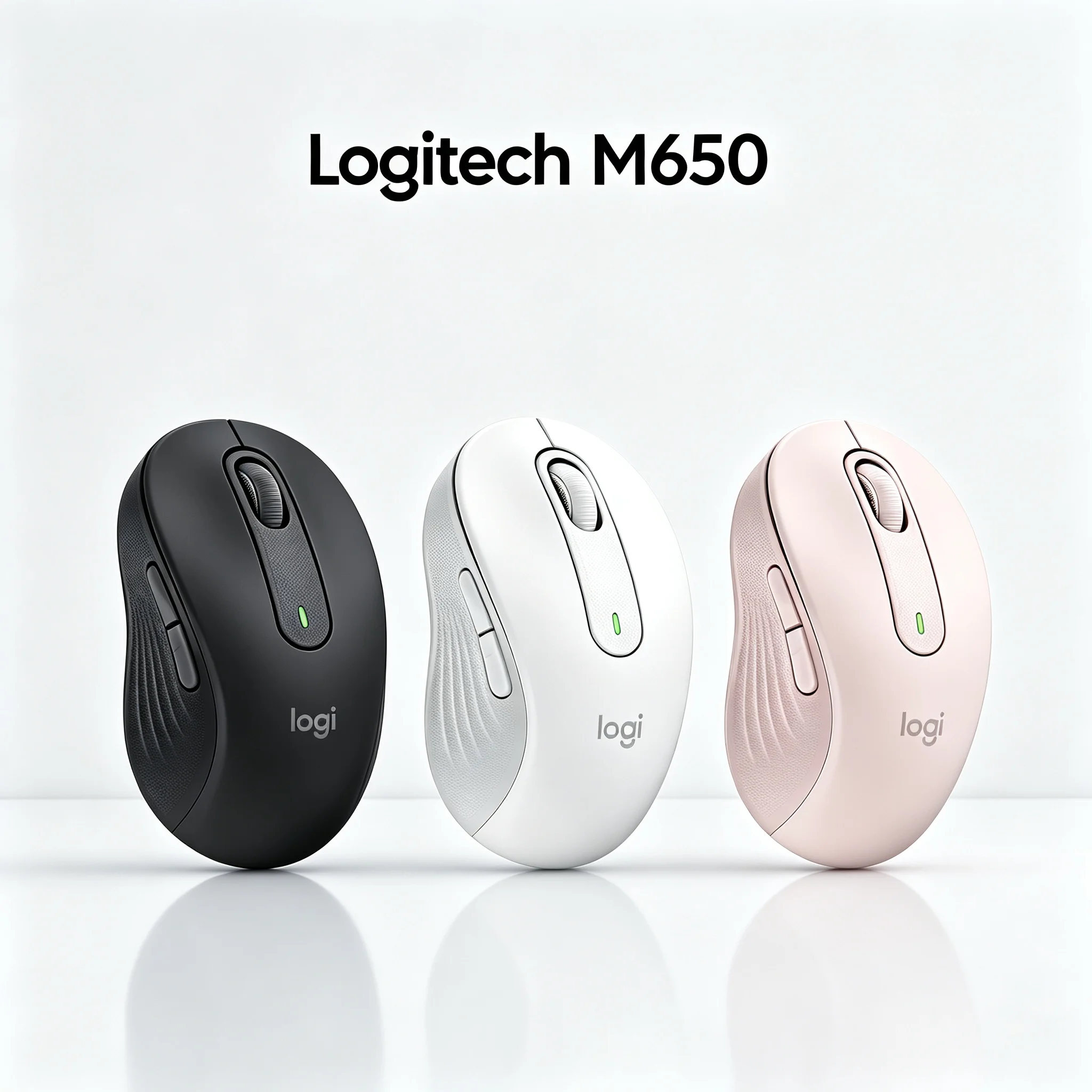 Logitech Signature M650 Ergonomic Bluetooth Wireless Mice Comfort Contoured Design Low Noise Clicks Recycled Plastic 24 Month Ba