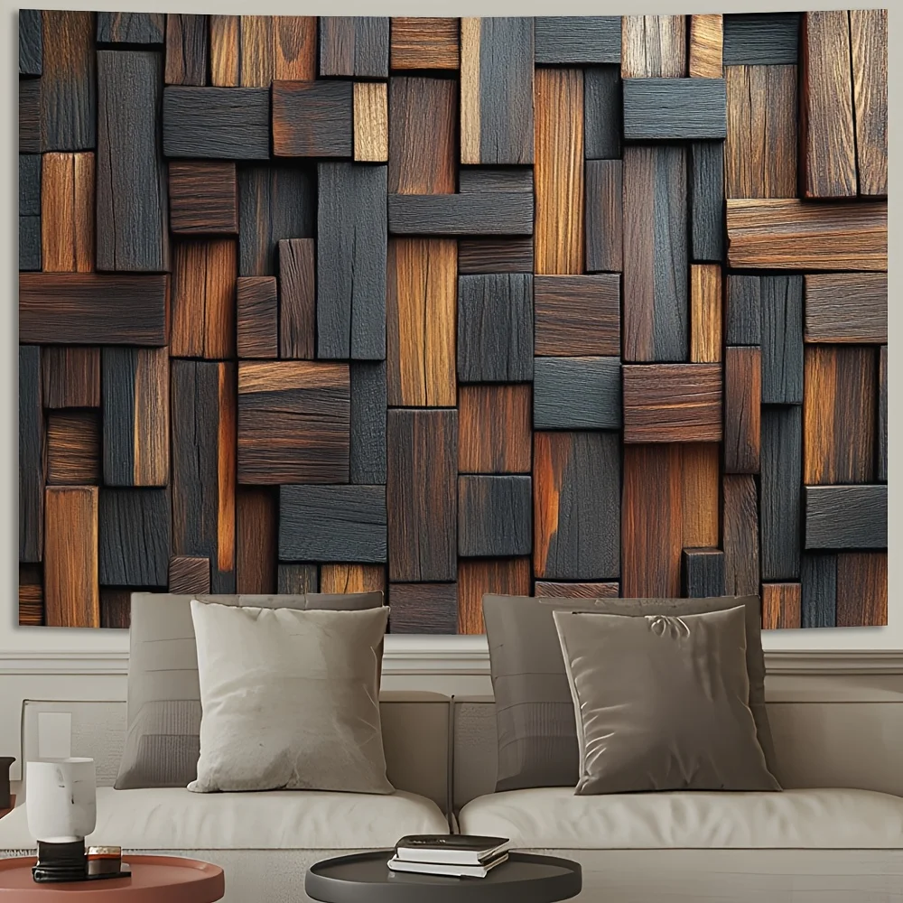 أنماط تجريدية، مع كتل خشبية سوداء مثبتة بخطوط أفقية وعمودية، يخدم كديكورات خلفية #1