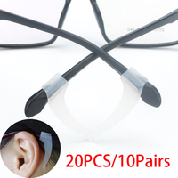 20PCS Silicone Anti-slip Ear Grip Glasses Eyeglasses Leg Ear Hook Stopper Bracket Fastener Temple Tip Eyewear Holder Accessories