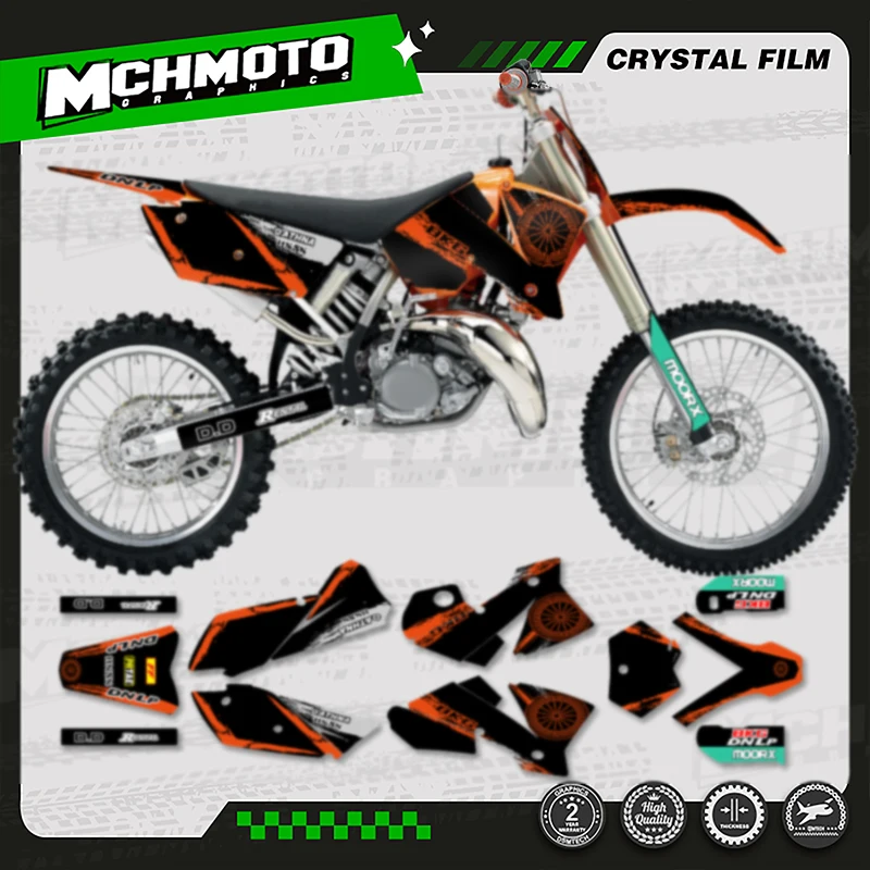 

MCHMFG Custom Team Motorcycle Graphics Background Decal Sticker Kits for KTM SX SXF 2003 2004 EXC 2004