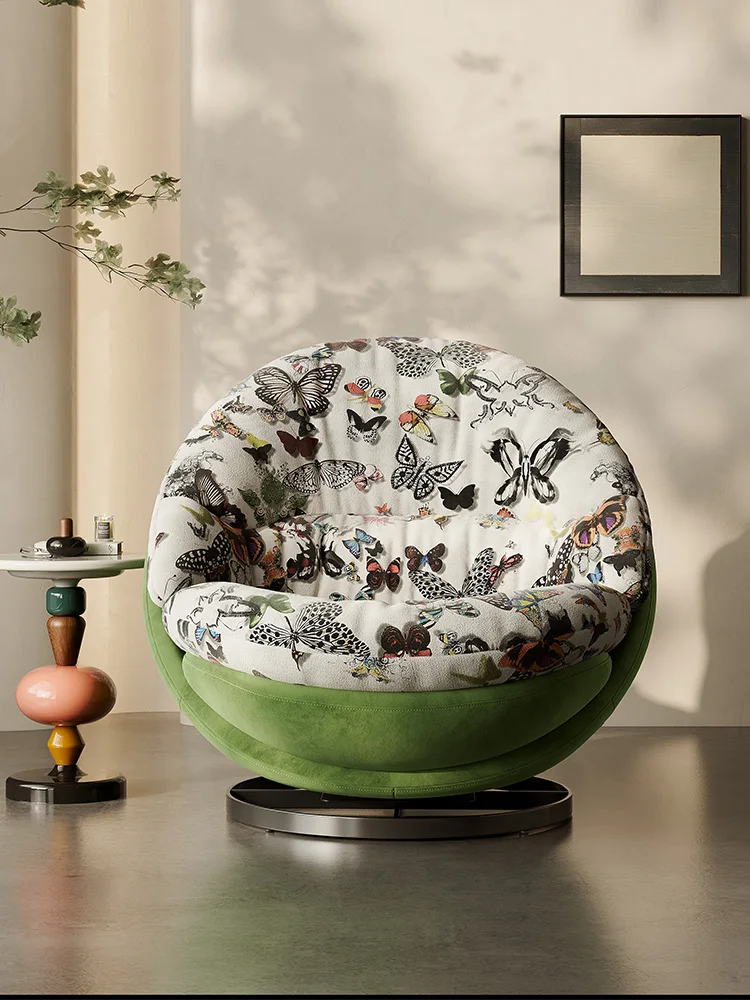 

Butterfly swivel chair light luxury simple lazy leisure chair down recliner single modern